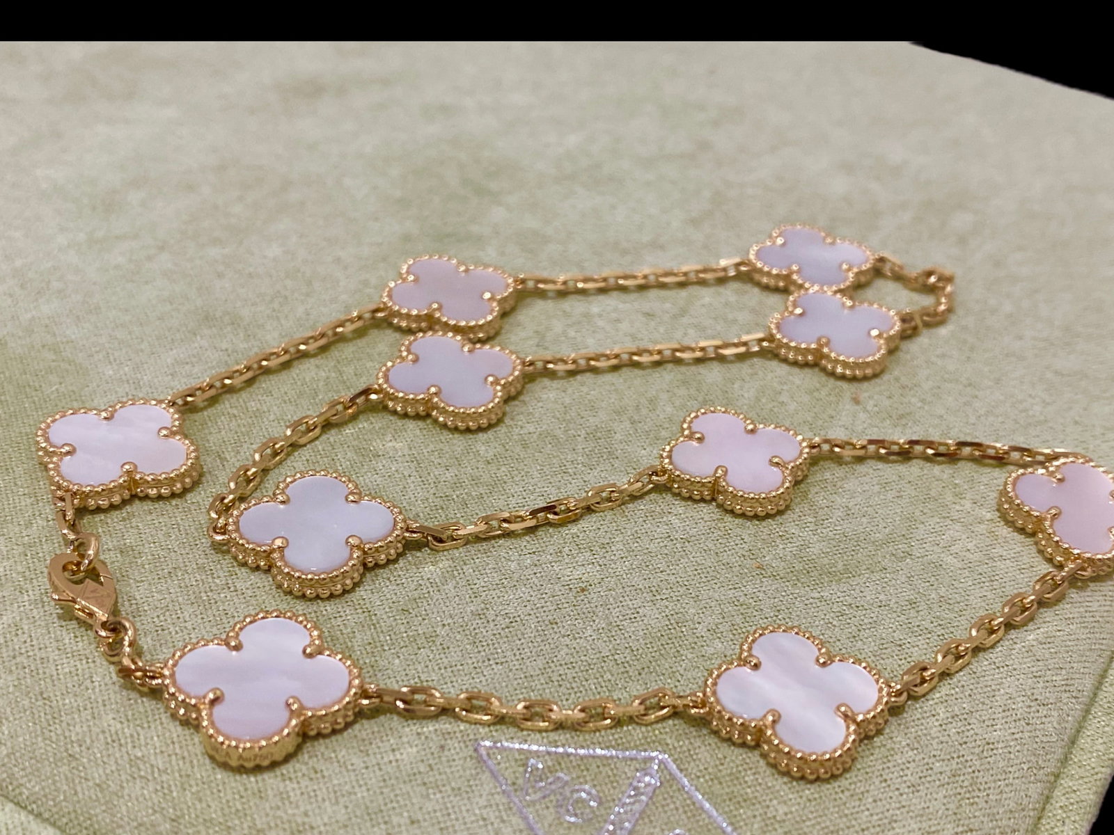 Van Cleef & Arpels Vintage Alhambra Necklace 10 Motifs 18K Yellow Gold & Mother-of-Pearl (1 of 5)