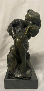 FRENCH BRONZE SCULPTURE AUGUSTE RODIN MOTHERHOOD: AUGUSTE RODIN (1840 --1917) FRENCH BRONZE SCULPTURE SIGNED Overall height 9.25 INCHES