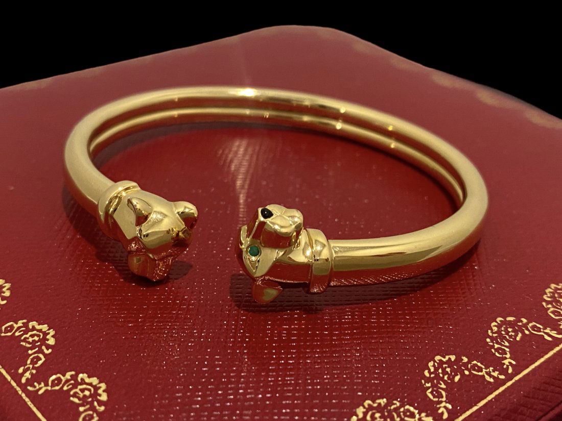 Cartier 18K Yellow Gold PANTHERE DE CARTIER Bracelet Size 17 (1 of 6)