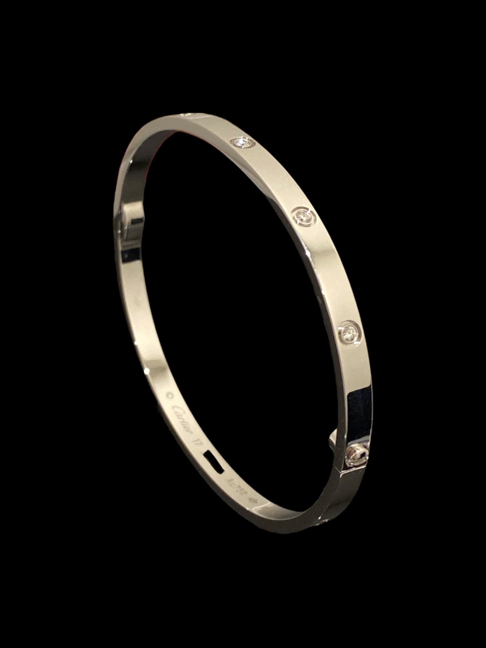 Cartier Love Bracelet. 18k  White gold, 10 Diamonds. Small model. (1 of 5)