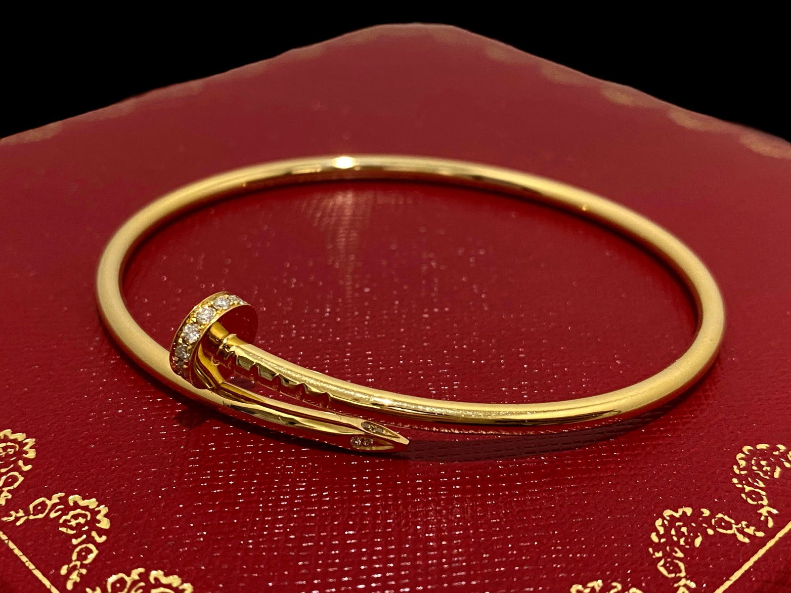 Cartier 18K Yellow Gold & Diamonds Juste Un Clou Bracelet Size 18 (1 of 4)