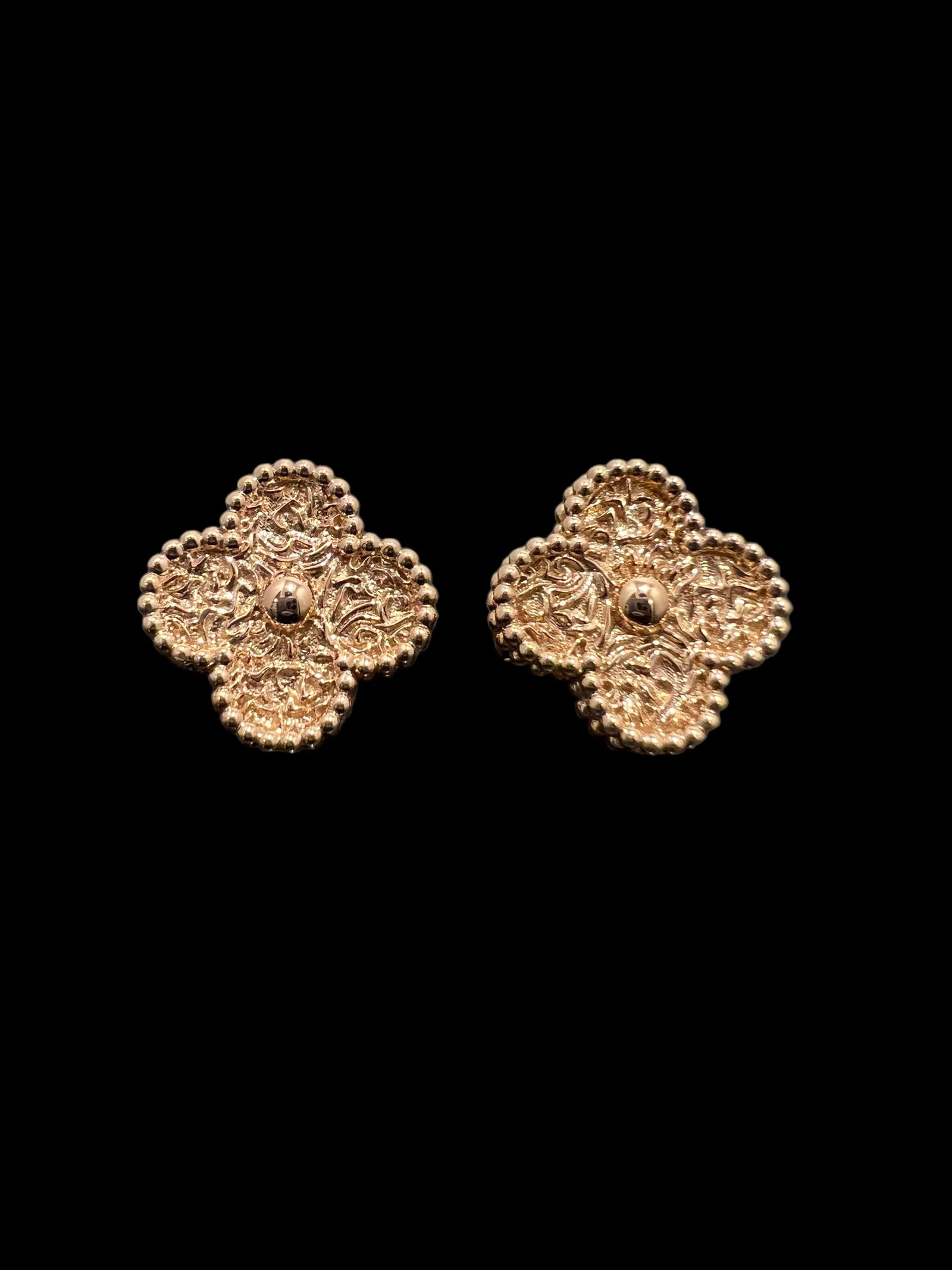 Van Cleef & Arpels 18K Rose Gold Vintage Alhambra Earrings (1 of 4)