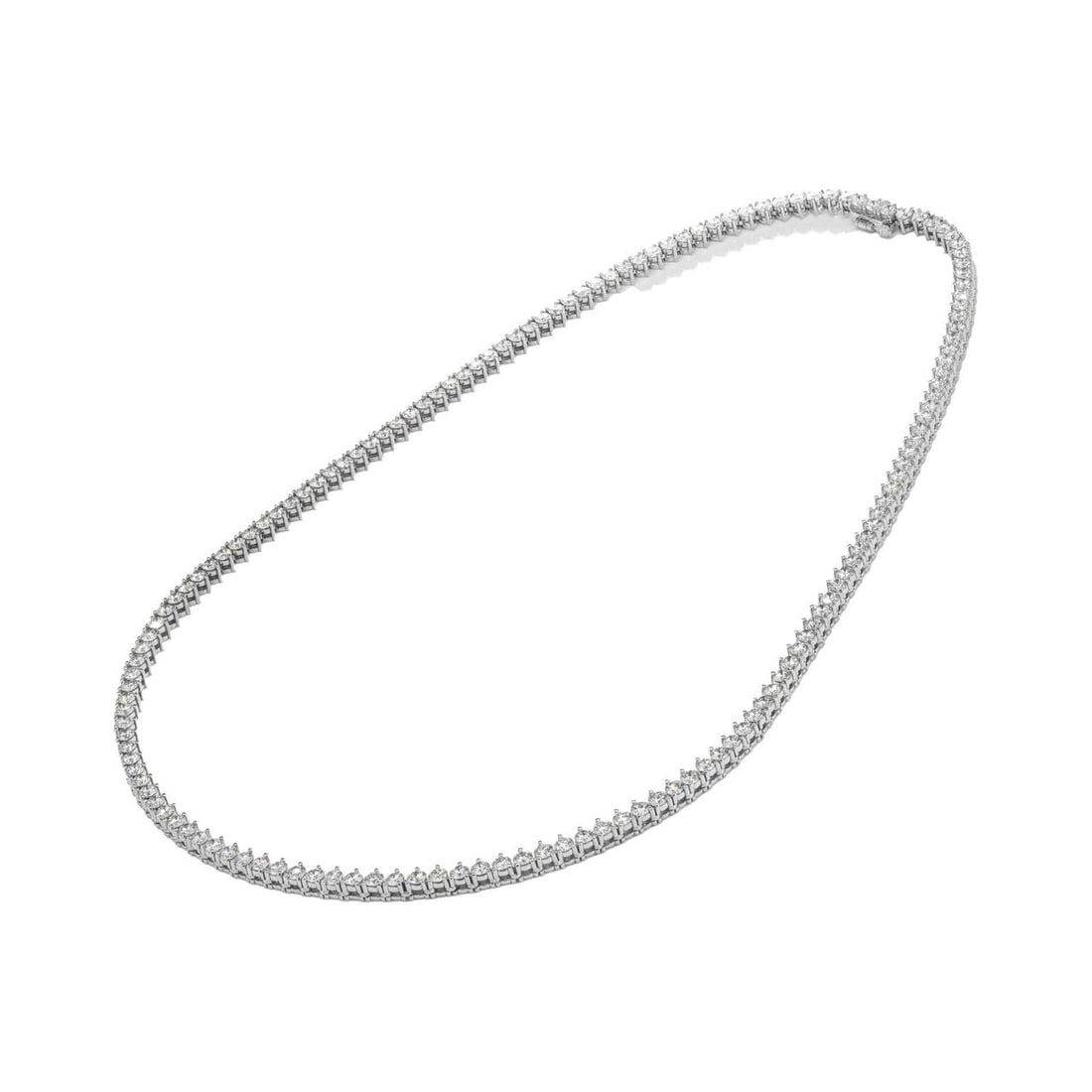 9.40carat 14K WHITE GOLD DIAMOND 3 PRONG TENNIS NECKLACE (1 of 2)