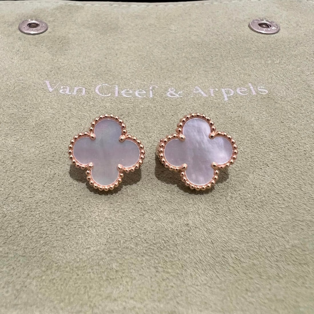Rose gold mother store of pearl earrings