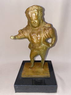 AMERICAN BRONZE SCULPTURE ELIE NADELMAN WOMAN: ELIE NADELMAN (1885 --1946) AMERICAN BRONZE SCULPTURE WOMAN SIGNED SIZE 9.75 INCHES overall