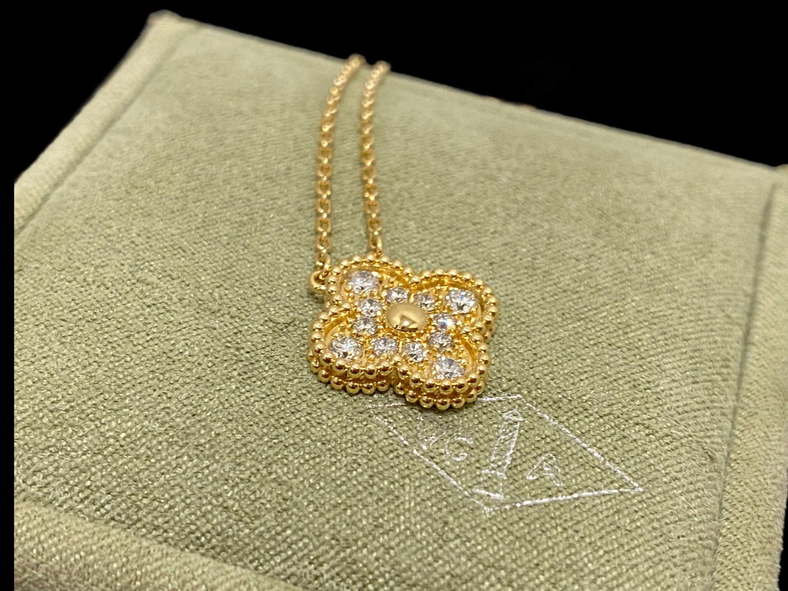 Van Cleef & Arpels 18K Yellow Gold & Diamond Vintage Alhambra Pendant (1 of 5)