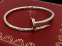 CARTIER JUSTE UN CLOU BRACELET 18K WHITE GOLD SIZE 17