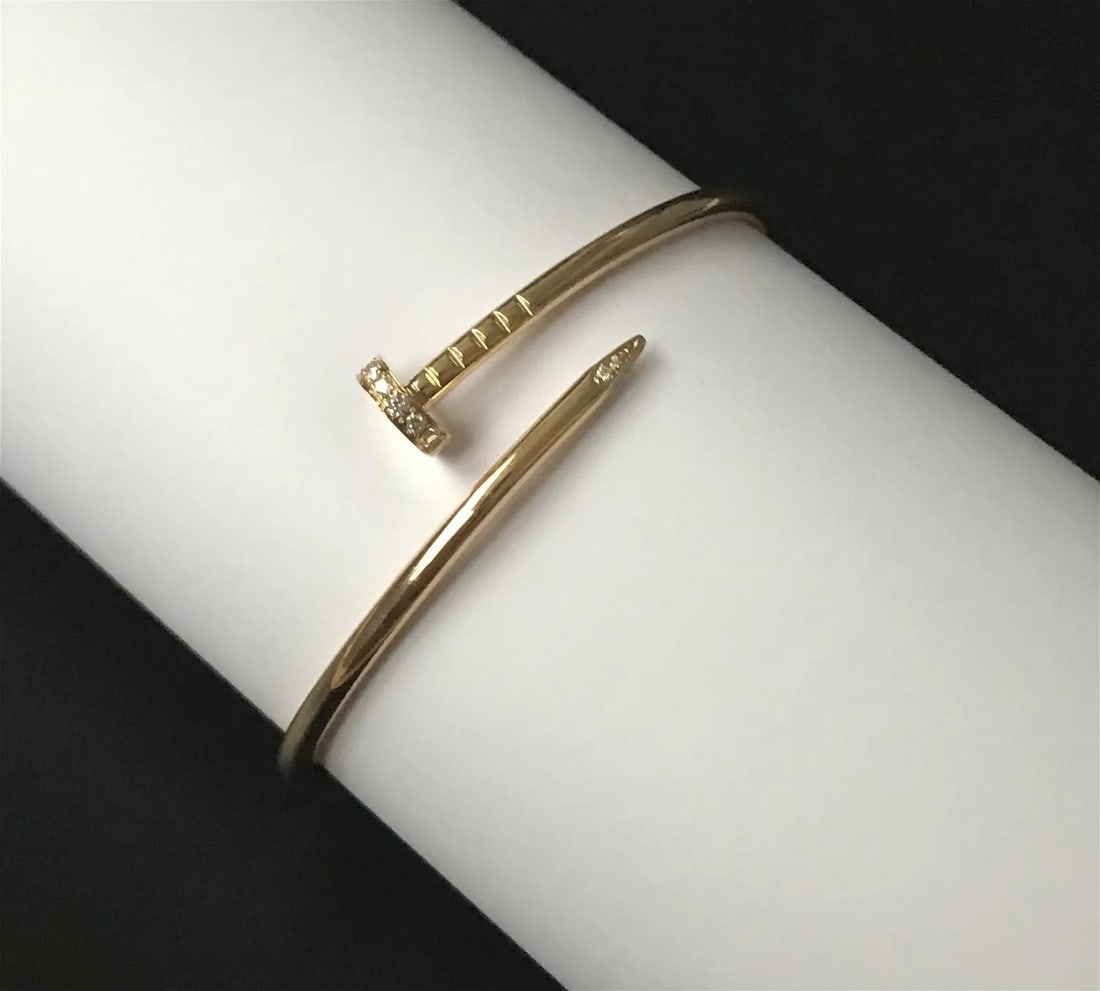 Cartier Juste Un Clou Small Model Bracelet Yellow Gold with Diamonds Size 17 (1 of 4)