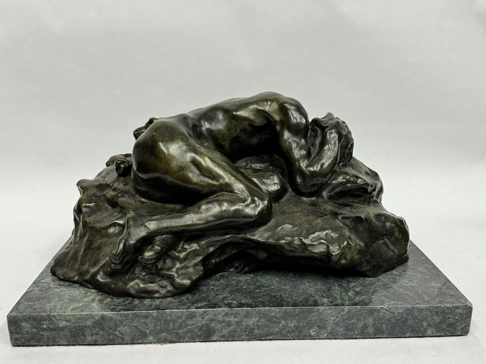 LARGE FRENCH BRONZE SCULPTURE AUGUSTE RODIN  despairing man (1 of 5)
