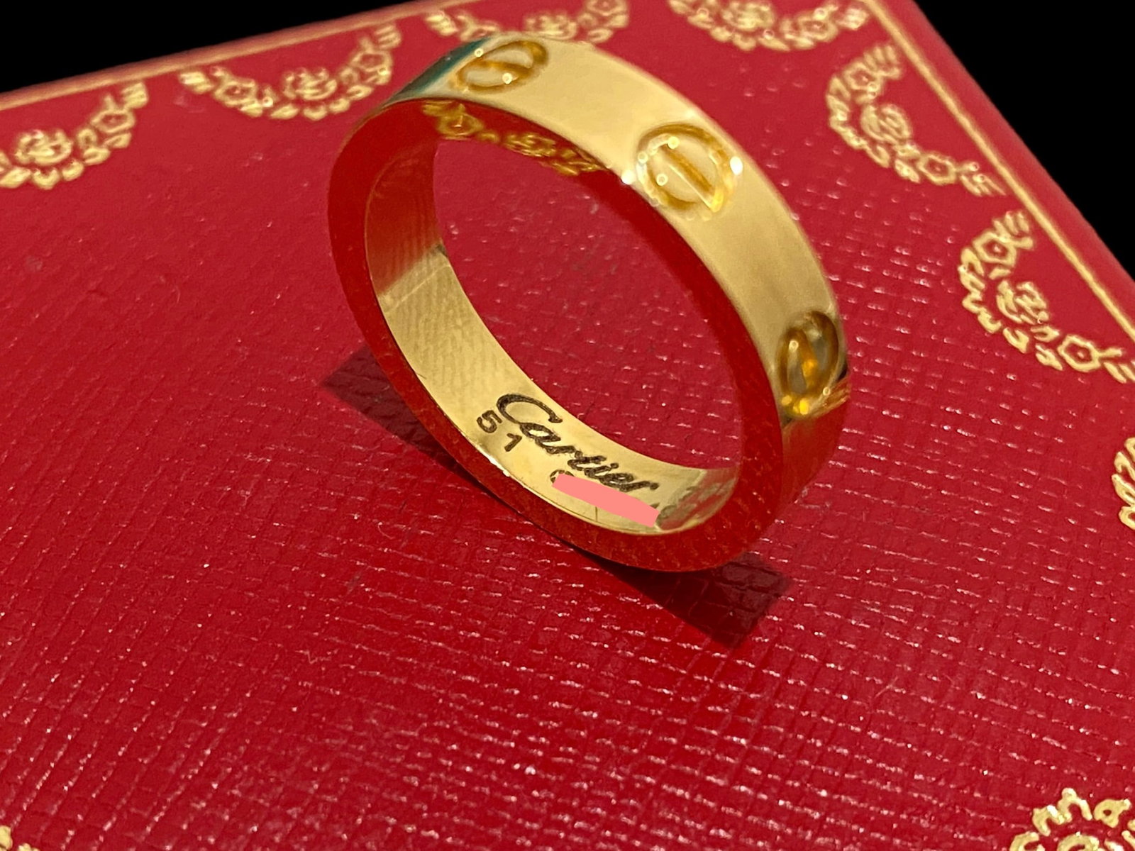 Cartier Love Wedding Band, 18k Yellow Gold, Size 51: Condition: Like newBrand: CartierMetal: 18k Yellow goldGemstone: No StoneRing size: 51Comes in Original Box or PouchRetail price: $ 1,250