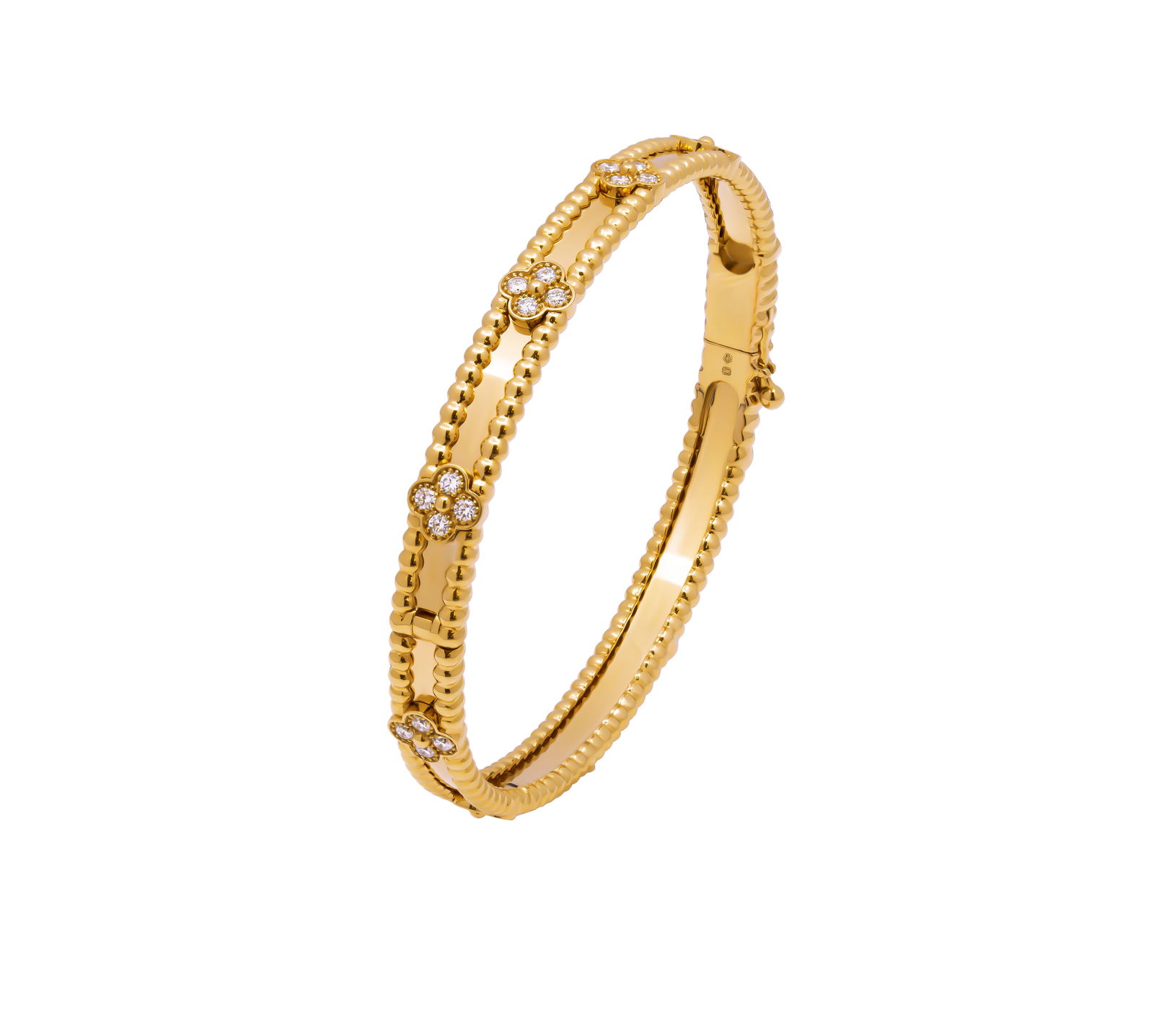Van Cleef & Arpels Perlee sweet clovers bracelet 18k yellow gold diamonds (1 of 4)
