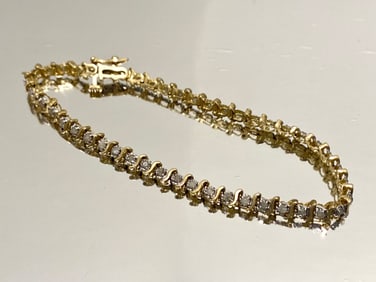 APX 2 TCW Diamond Tennis Bracelet in 10K Yellow Gold