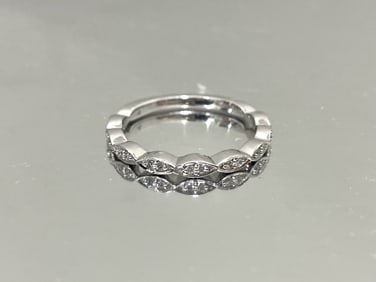 Exquisite 14k White Gold and Diamond Stackable Eternity Ring