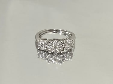 Dazzling Diamond Triple Halo Engagement Ring .78CT Round Brilliant 10K White Gold Size 7