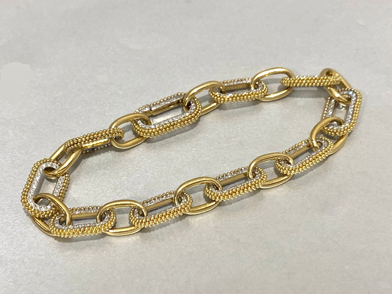 Designer HARAKH 18K Yellow Gold 2.3TCW Diamond Link Bracelet,  Weight 20.4 grams (1 of 4)