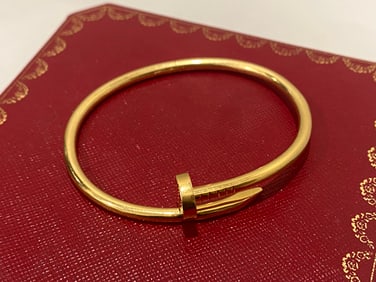 Cartier 18K Yellow Gold Juste Un Clou Bracelet Size 19