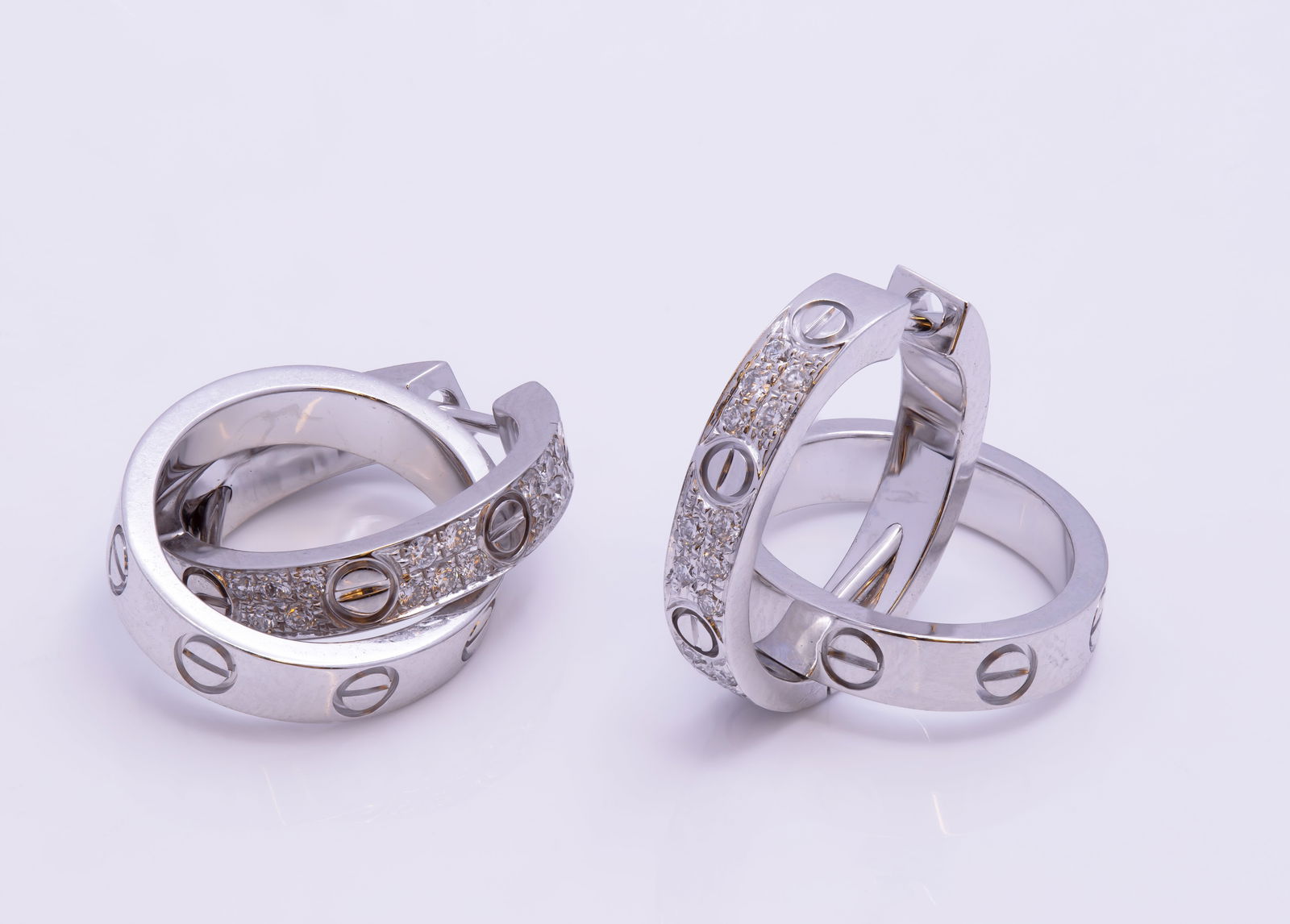 Cartier  18K white gold Diamond Love Earrings (1 of 4)