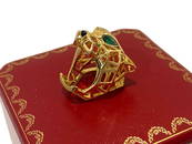 Cartier Panthere de Cartier ring, 18k yellow gold, tsavorite garnets, onyx Size 54