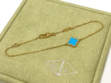 Van Cleef & Arpels Sweet Alhambra bracelet 18K yellow gold, Turquoise