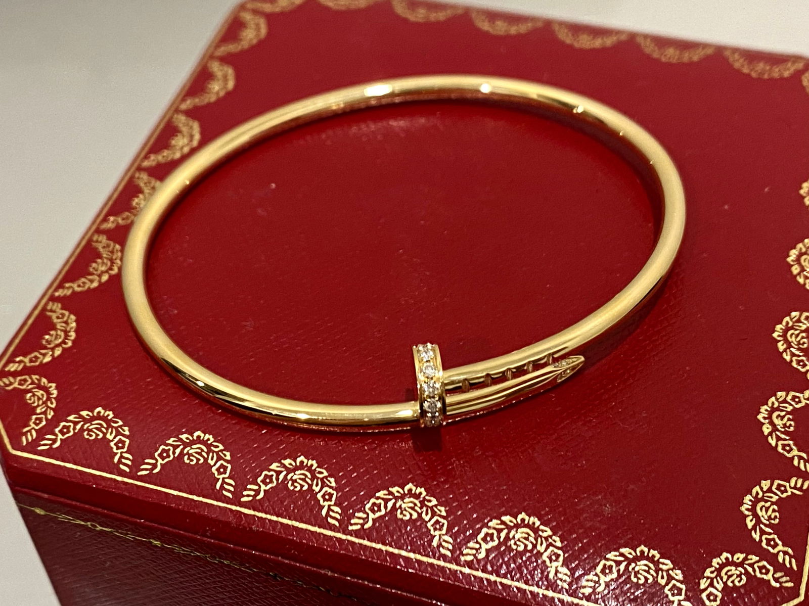 Cartier Yellow Gold Diamond Juste Un Clou Nail Bracelet Small Model Size 18 (1 of 5)