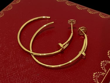 Cartier Juste un Clou earrings, 18k Yellow gold, Plain, Large Model