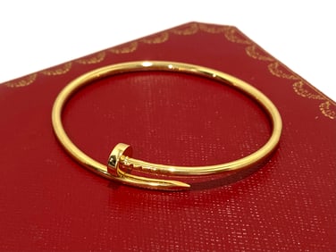 Cartier 18K Yellow Gold Juste Un Clou Bracelet Small Model Size 17