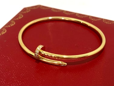 Cartier Juste un Clou bracelet, Diamond, Small model, 18k Yellow gold, Size 17