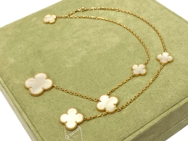 Van Cleef & Arpels Magic Alhambra necklace 6 motifs 18k yellow gold Mother-of-pearl