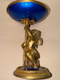 RUSSIAN SILVER ENAMEL CANDY DISH