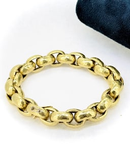 Tiffany & Co. Paloma Picasso Hammered Gold Link Bracelet in 18k Yellow Gold