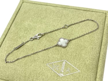 Van Cleef & Arpels sweet Alhambra Bracelet, 18K White gold, Mother of pearl