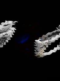 12.08 CT CEYLON SAPPHIRE PANTHERE DE CARTIER PLATINUM RING