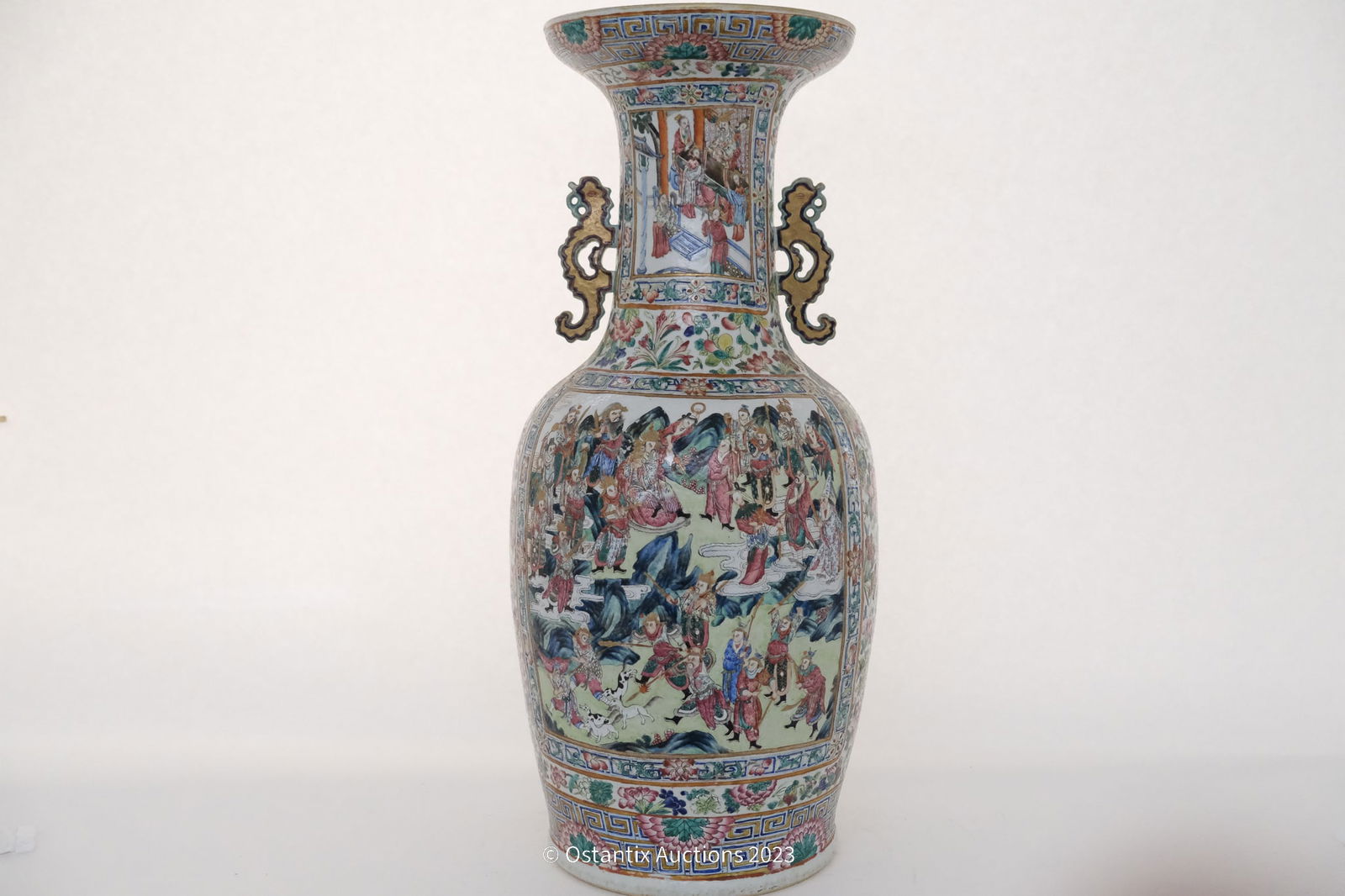 A large polychrome Chinese famille rose porcelain vase (1 of 19)