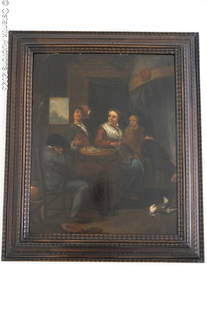 Tavern Scene Oil on panel, in the style of cornelis Pietersz Bega (1620/32 - 1664): Tavern Scene Oil on panel, in the style of cornelis Pietersz Bega. (1620/32 - 1664) H:55cm - W:45cm