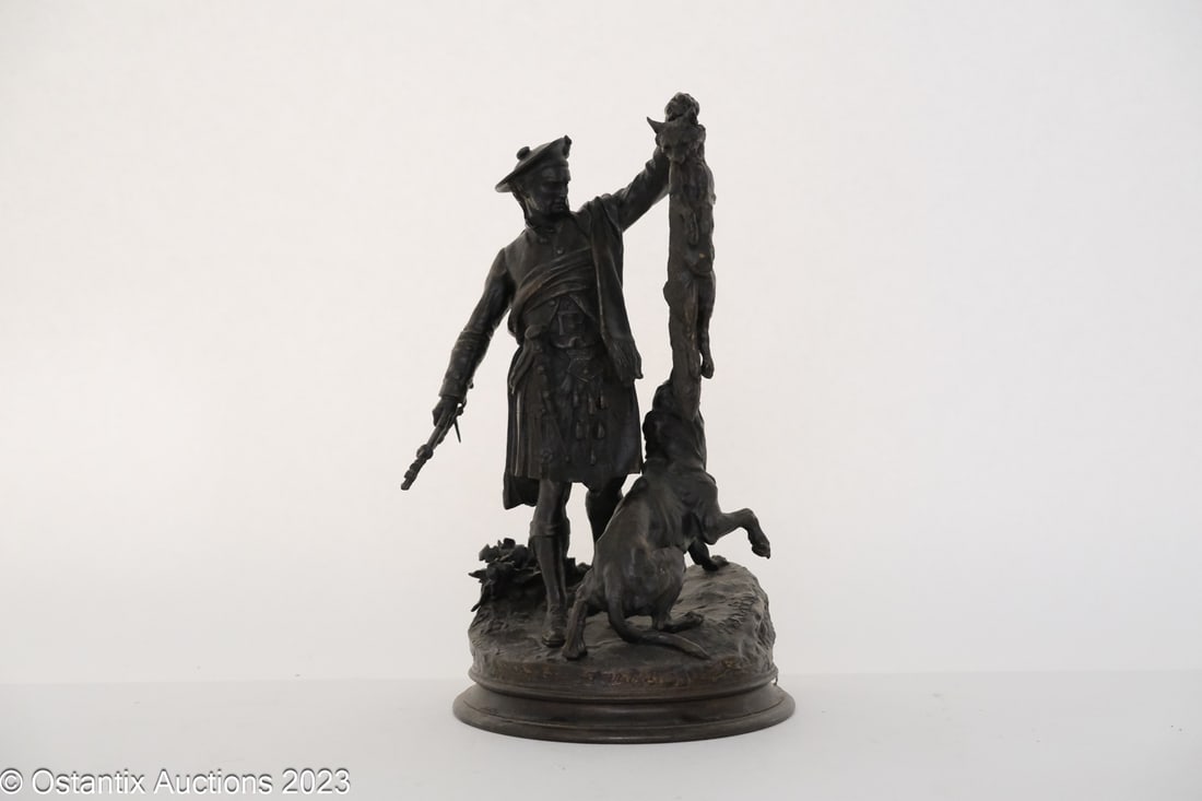 A bronze and cast iron sculpture of a Scottish Fox Hunter by  P. J. MÃ¨ne (1 of 5)