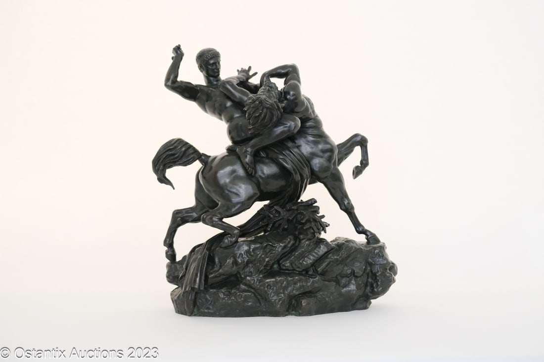 A Bronze Sculpture Theseus and Bienor by Barye Antoine-Louis (1 of 12)