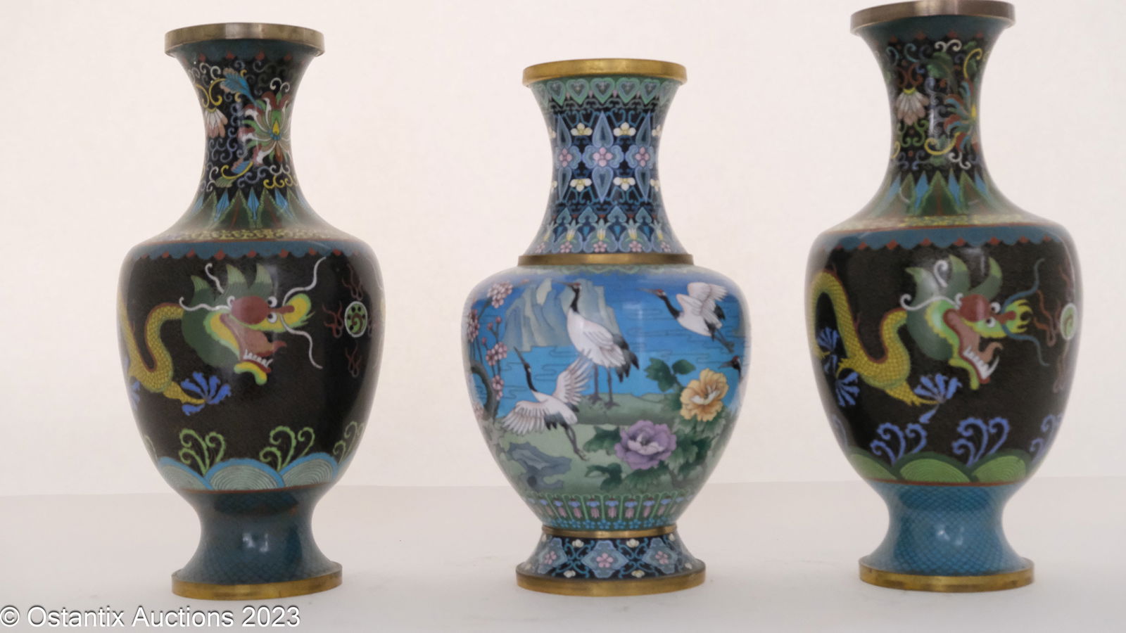 Three Chinese CloisonnÃ© Vases (1 of 5)