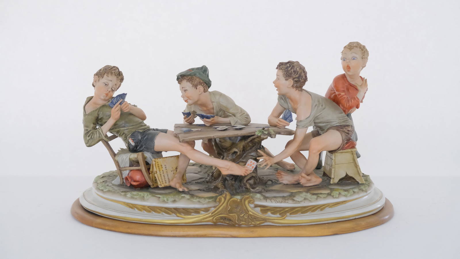 Capodimonte Porcelain Card Players Auction
