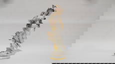 A fine and large German Meissen porcelain figure of lady Fortuna