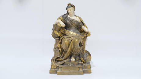 An important and large chryselephantine and patinated bronze sculpture