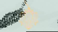 An important 19th c 18 ct gold, silver, enamel, diamond, ruby and pearl pendant by Froment-Meurice