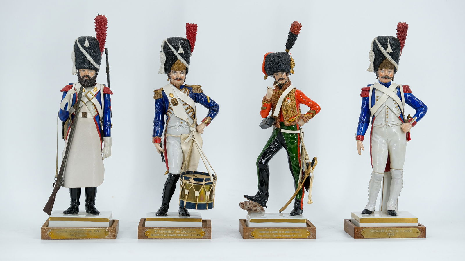 A collection of four glazed porcelain Napoleonic army figurines by Adrien VAN GERDINGE (1921 - 2006) (1 of 8)