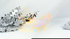 A large German Volkstedt musical rococo figural porcelain group with five figures