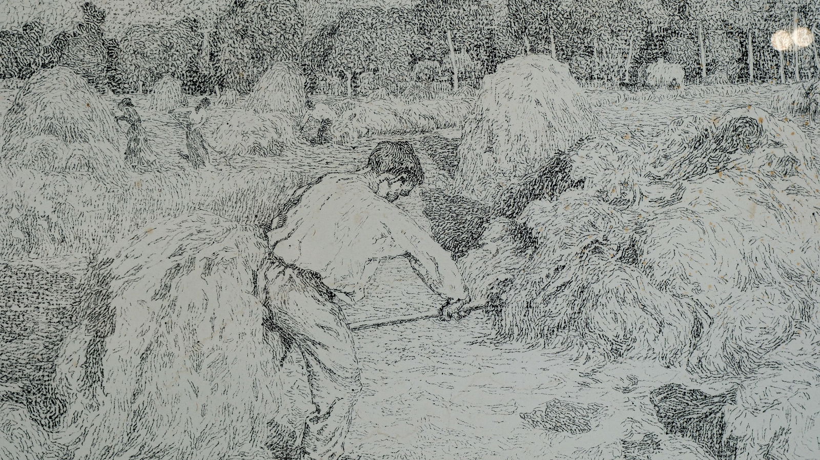 Emile CLAUS (1849-1924) - A Belgian lithograph on paper, "De Hooi Hopper": Emile CLAUS (1849-1924) - A Belgian lithograph on paper, "De Hooi Hopper." Signed by the artist. H: 31,5 cm - W: 49 cm
