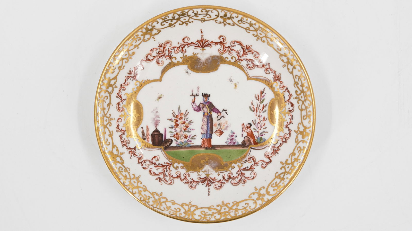 An early German Meissen Chinoiserie decorated porcelain plate (1 of 2)