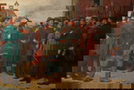 HENRY STACY MARKS (1829-1898) British "The Confrontation". An imposing oil on canvas painting