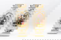 An exceptional antique pair German MEISSEN Chinoiserie porcelain decorated vases