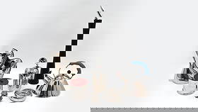 A lot of seven various Italian design tableware objects by Alessi: A lot of seven various Italian design tableware objects by Alessi. 20th century. H: 5 - 59 cm, smallest to largest