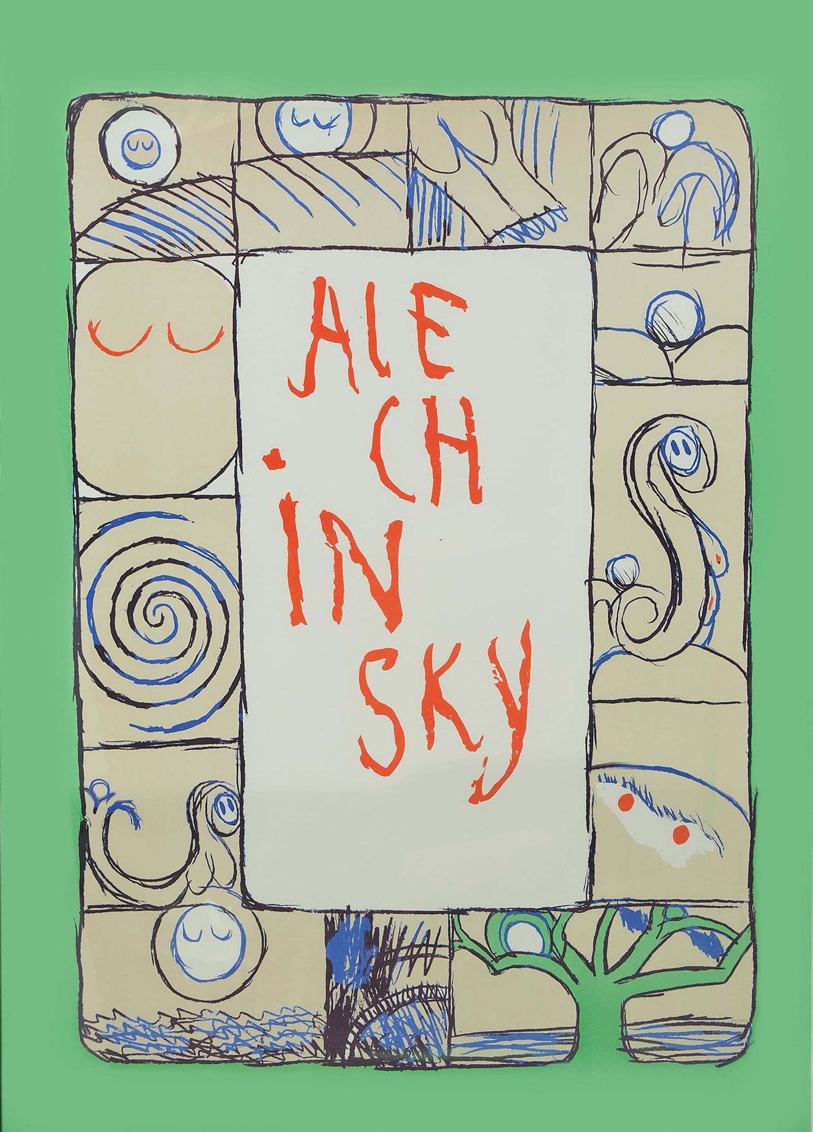 Pierre ALECHINSKY (1927-) "Histore d'un serpent", 1973. A vintage lithograph on paper affiche: Pierre ALECHINSKY (1927-) "Histore d'un serpent", 1973. A vintage lithograph on paper affiche. Unsigned, 20th century. H: 84 - W: 60 cm