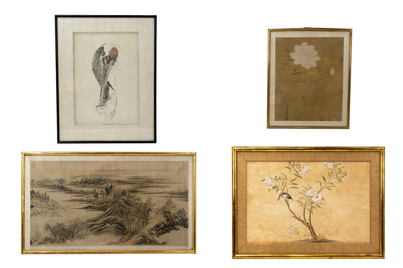 A composed lot of four various Chinese drawings (1 of 19)